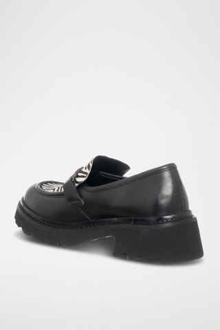 Leren Mocassins met Hak Zwart