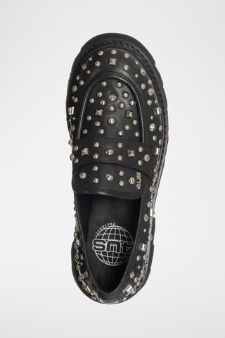 Leren Mocassins Street Studs - Zwart