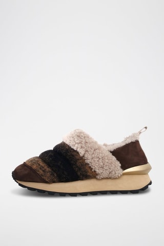 Nubuck Gevoerde Slip-ons - Donkerbruin