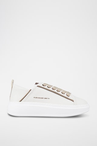 Leren Sneakers Wembley - Wit en Donkerbruin