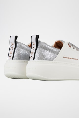 Zapatillas con plataforma Eco Wembley - Blanco y plateado