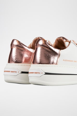 Zapatillas de piel con plataforma Lancaster - Blanco y rosa dorado