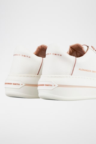 Zapatillas de piel con plataforma Lancaster - Blanco y nude