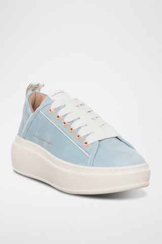 Zapatillas de piel con plataforma Wembley - Azul claro