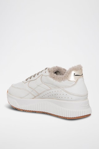 Leren Gevoerde Sneakers - Wit