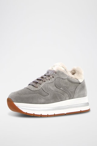 Nubuck Gevoerde Sneakers - Grijs