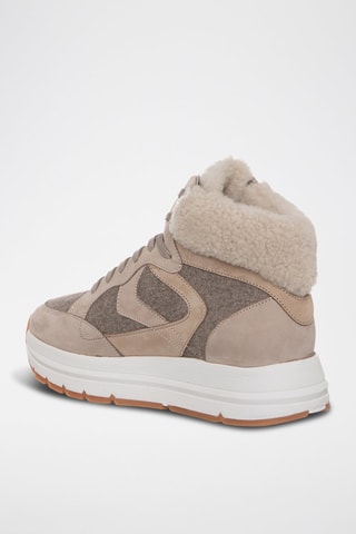 Hoge Nubuck Sneakers - Beige