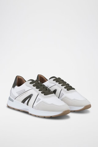 Sneakers - Wit en Kaki