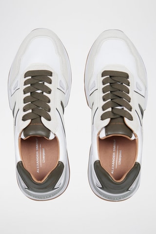 Sneakers - Wit en Kaki