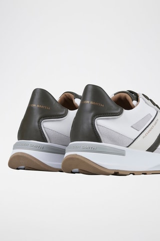 Sneakers - Wit en Kaki