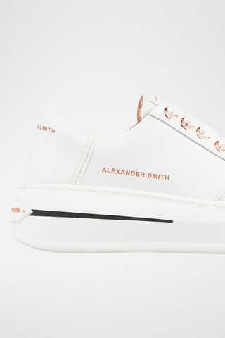 Zapatillas de piel con plataforma - Blanco