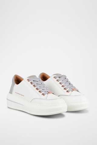 Zapatillas de piel con plataforma - Blanco