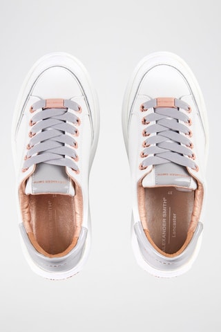 Zapatillas de piel con plataforma - Blanco