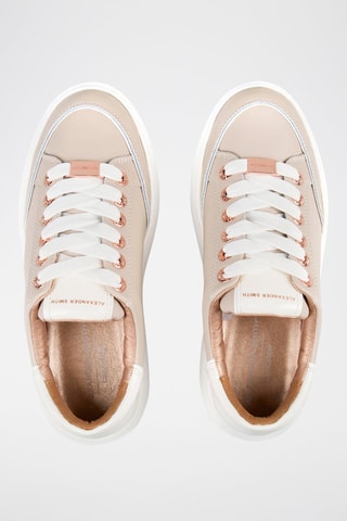 Zapatillas de piel con plataforma - Marfil