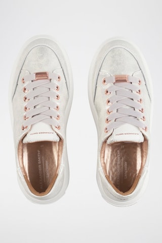 Zapatillas de piel con plataforma - Plateado