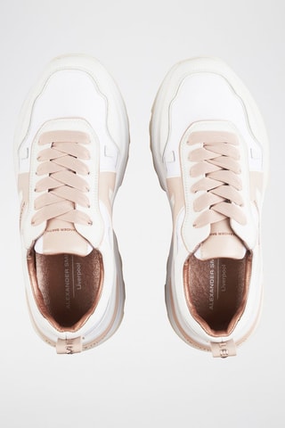 Zapatillas con plataforma - Blanco y rosa empolvado