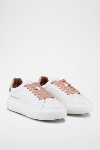 Leren Sneakers - Wit en Poederroze