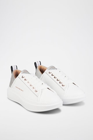 Leren Sneakers - Wit en Lichtgrjis