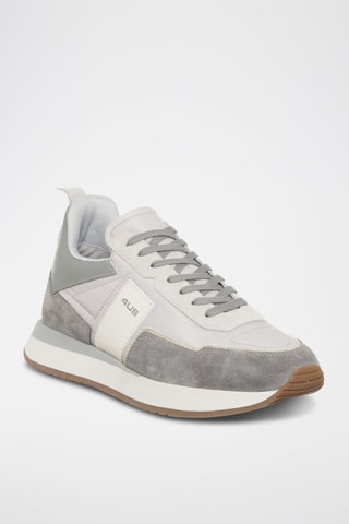 Zapatillas de piel - Gris y crudo