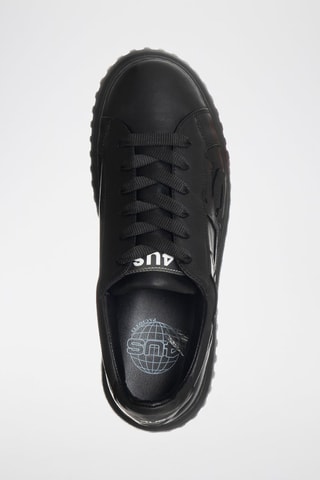 Leren Platform Sneakers - Zwart