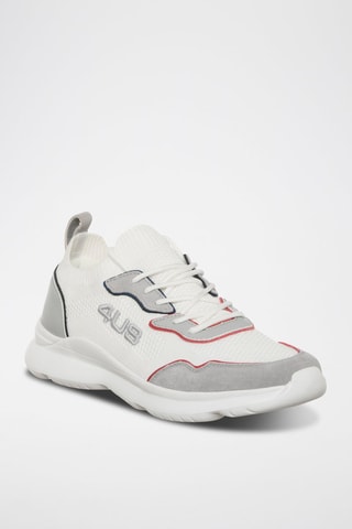 Zapatillas estilo calcetín - Blanco y gris