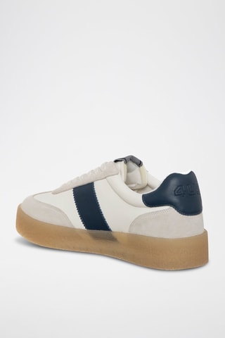 Zapatillas de piel - Blanco y gris