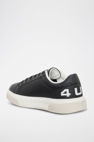 Leren Platform Sneakers - Zwart