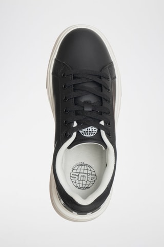 Leren Platform Sneakers - Zwart