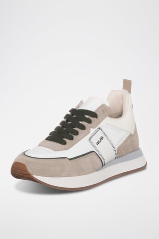 Zapatillas de piel - Blanco y topo - Cesare Paciotti 4Us