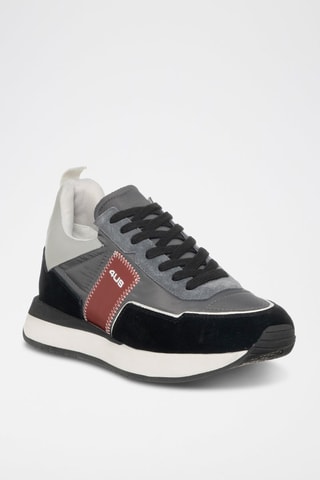 Leren Sneakers Sean - Zwart en donkergrijs
