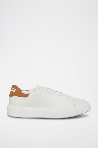 Zapatillas de piel Dean - Blanco y camel