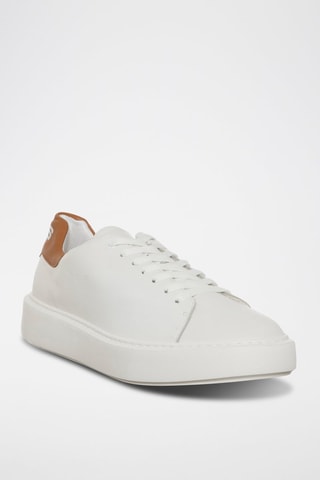 Zapatillas de piel Dean - Blanco y camel