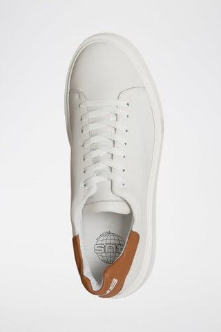 Zapatillas de piel Dean - Blanco y camel