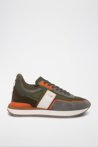 Leren Sneakers - Groen en Oranje