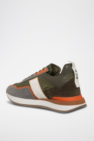 Leren Sneakers - Groen en Oranje