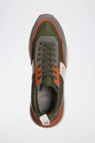 Leren Sneakers - Groen en Oranje