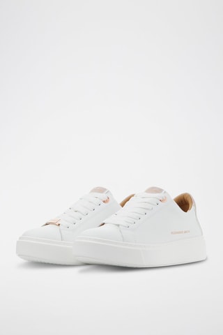 Zapatillas de piel con plataforma London - Blanco