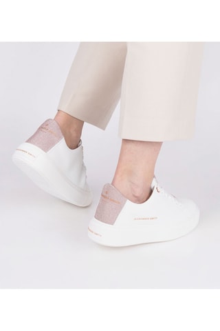 Zapatillas de piel con plataforma London - Blanco