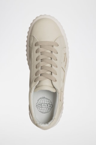 Leren Platform Sneakers - Beige
