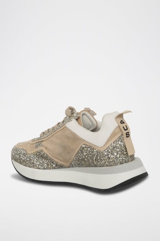 Leren Platform Sneakers Amber - Goudkleurig 
