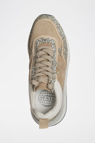 Leren Platform Sneakers Amber - Goudkleurig 