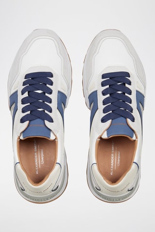 Sneakers Liverpool - Wit en Marineblauw