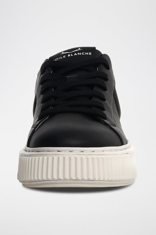 Zapatillas de piel con plataforma Fox - Negro