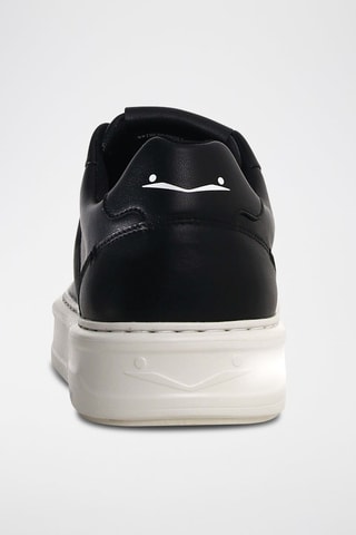 Zapatillas de piel con plataforma Fox - Negro