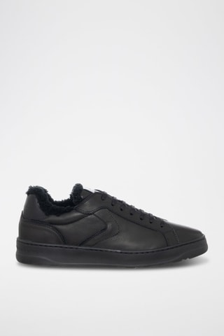 Zapatillas de piel forradas - Negro