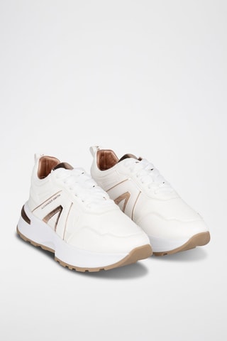 Zapatillas con plataforma - Blanco y dorado