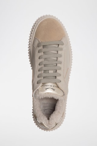 Leren Gevoerde Sneakers - Beige