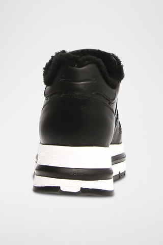 Leren Gevoerde Sneakers - Zwart