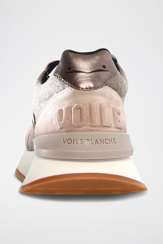 Leren Sneakers - Poederroze en Beige