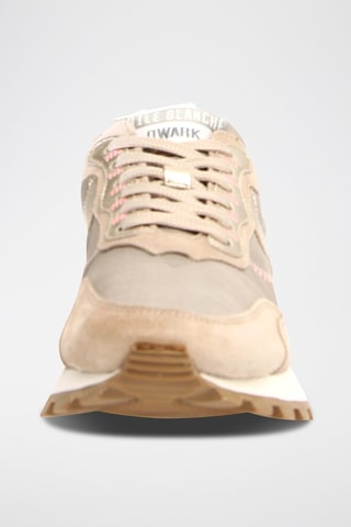 Leren Sneakers Qwark - Beige en Donkergrijs